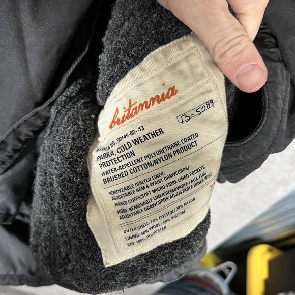 TNA Coat Womens Medium Black Britannia Parka‎ Military Removable Liner Hooded - Picture 6 of 7